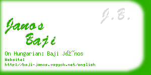 janos baji business card